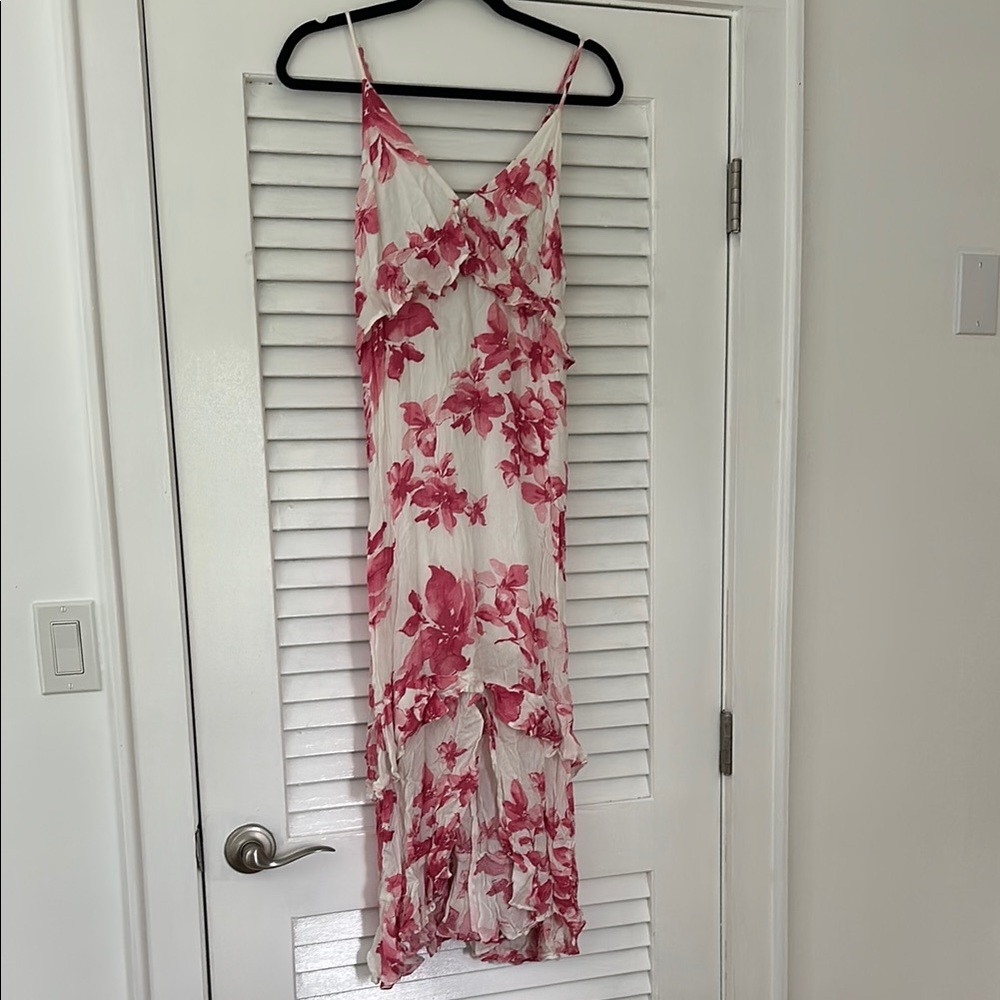 Lulu's Pink Floral Maxi Dress